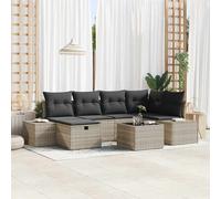 vidaXL Conjunto de sofá de jardín 7 pcs ratán sintético, Sofá modular moderno para jardín y , y resistente al sol, ideal para tu patio