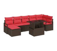 vidaXL Conjunto de sofá de jardín 8 pcs Marrón Poliratán, Jardín y terraza, sofá Modular liviano, Materiales UV-Resistentes, Compartimentos de Almacenamiento, Asientos con Estilo
