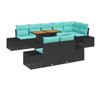 vidaXL Conjunto de sofá de jardín 9 uds. Negro Poliratán | Lo puedes acomodar como más te guste, Hecho para aguantar el clima, Asientos suaves con fundas que se pueden quitar