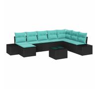 vidaXL Conjunto de sofá de jardín 9 uds. Negro ratán sintético | Puedes cambiarlo fácil para cualquier espacio, Cojines grandes para relajarte bien, Rattan duradero que aguanta el clima