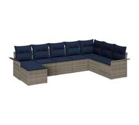 vidaXL Conjunto de sofá de jardín con cojín 8 pcs Gris Claro Poliratán, Sofá Modular para jardín y terraza, Muebles Outdoor duraderos, Ligeros, a Prueba de UV, con Compartimentos de Almacenamiento