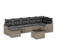 vidaXL Conjunto de sofá Modular de jardín de 7 Piezas con Cojines, Asientos Exteriores en Gris y Beige, ratán sintético Resistente a la Intemperie, Muebles de Patio, conservatorio, terr