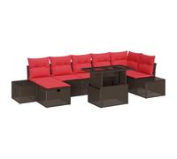 vidaXL Conjunto de sofá de jardín con cojín 8 pcs ratán sintético, Sofá Modular Moderno para jardín y terraza, Resistente al Sol, Suite de ratán Duradera, soluciones para Patio