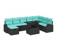 vidaXL Conjunto de sofá de jardín con cojín 9 pcs Negro Poliratán, Muebles de Jardín, Sofá Modular Ligero, Almacenamiento Resistente al UV, Opciones de Asientos Flexibles