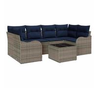 vidaXL Conjunto de sofá de jardín Gris 55 x 55 x 37 cm ratán sintético | Mucho espacio para hasta 5 personas, hecho de polietileno rattan resistente a los rayos UV, cojines de poliéster suave que