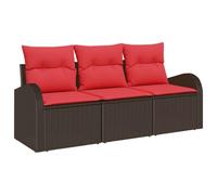 vidaXL Conjunto de sofá de jardín Marrón ratán sintético, Muebles de jardín y terraza, Set Modular, Resistencia UV, Asientos ergonómicos, para Relajarse al Aire Libre