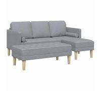 vidaXL Juego de sofá modular de 2 piezas con cojín de tela gris claro para interior sala de estar asiento en forma de L muebles modernos cuatro elegantes diseños de sofá
