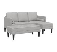 vidaXL Conjunto de Sofá Modular de 2 Piezas con Cojines en Tela Gris Nube para Asientos de Sala de Estar Interior Mueble Contemporáneo y Elegante