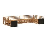vidaXL Conjunto de Sofá Seccional 10 pcs Natural, Sofá Seccional Moderno para Jardín, Muebles de Patio Resistentes, Terraza y Relax
