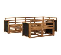 vidaXL Conjunto de Sofá Seccional 6 pcs Natural, Sofá de jardín, sección Moderna para Exterior, Juego Resistente, Asiento cómodo en la terraza, Ideal para Vivir