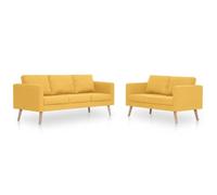 Conjunto De Sofás 2 Piezas Tela Amarillo Vidaxl