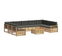 vidaXL Conjunto de sofás de Exterior 10 pcs Blanco y Antracita, Sofá Moderno para jardín, mobiliario seccional, Set de Lounge, Asientos en terraza, Comodidad Durable