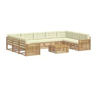vidaXL Conjunto de sofás de Exterior 10 uds. Blanco y Crema