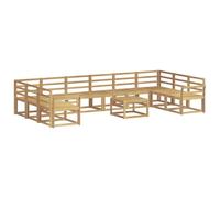 vidaXL Conjunto de sofás de Exterior 11 pcs Blanco, Sofá de Madera de Acacia, Moderno seccional de jardín, Asiento Resistente al Clima, Mueble versátil para tu Patio