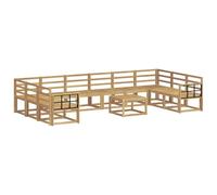 vidaXL Conjunto de sofás de Exterior 11 pcs Blanco, Sofá de Madera de Acacia, Moderno seccional de jardín, Asiento Resistente al Clima, Mueble versátil para tu Patio