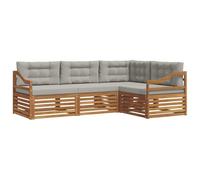 vidaXL Conjunto de sofás de Exterior 13 pcs Gris Natural y Claro, Sofá Modular Moderno para jardín, mobiliario Duradero para Exteriores, Ideal para relajar en la terraza