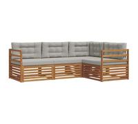 vidaXL Conjunto de sofás de Exterior 13 pcs Gris Natural y Claro, Sofá Modular Moderno para jardín, mobiliario Duradero para Exteriores, Ideal para relajar en la terraza