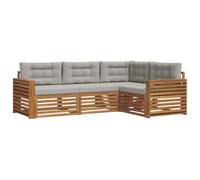 vidaXL Conjunto de sofás de Exterior 13 pcs Gris Natural y Claro, Sofá Modular Moderno para jardín, mobiliario Duradero para Exteriores, Ideal para relajar en la terraza