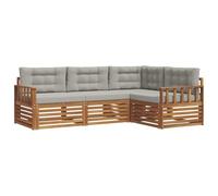 vidaXL Conjunto de sofás de Exterior 13 pcs Gris Natural y Claro, Sofá Modular Moderno para jardín, mobiliario Duradero para Exteriores, Ideal para relajar en la terraza