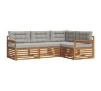 vidaXL Conjunto de sofás de Exterior 13 pcs Gris Natural y Claro, Sofá Modular Moderno para jardín, mobiliario Duradero para Exteriores, Ideal para relajar en la terraza