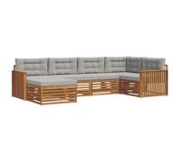 vidaXL Conjunto de sofás de Exterior 18 pcs Gris Natural y Claro, Sofá Moderno para Exteriores, Resistente Set seccional para jardín, cómodo Mueble de terraza