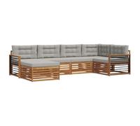 vidaXL Conjunto de sofás de Exterior 18 pcs Gris Natural y Claro, Sofá Moderno para Exteriores, Resistente Set seccional para jardín, cómodo Mueble de terraza