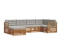 vidaXL Conjunto de sofás de Exterior 18 pcs Gris Natural y Claro, Sofá Moderno para Exteriores, Resistente Set seccional para jardín, cómodo Mueble de terraza