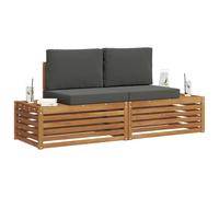 vidaXL Conjunto de sofás de Exterior 2 Pieza Natural y Antracita, Sofá Seccional Exterior, Lounge Moderno, Muebles de Jardín Resistentes, Asientos Cómodos para Terraza