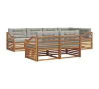 vidaXL Conjunto de sofás de Exterior 22 pcs Gris Natural y Claro, Sofá Exterior, mobiliario Moderno, Lounge Resistente, Asiento en Patio, Set Ideal para terrazas