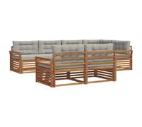 vidaXL Conjunto de sofás de Exterior 22 pcs Gris Natural y Claro, Sofá Exterior, mobiliario Moderno, Lounge Resistente, Asiento en Patio, Set Ideal para terrazas
