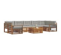 vidaXL Conjunto de sofás de Exterior 24 pcs Gris Natural y Claro, Sofá de jardín, Mueble seccional, Asiento Exterior Resistente, Lounge Moderno, Set cómodo para Patios