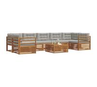 vidaXL Conjunto de sofás de Exterior 24 pcs Gris Natural y Claro, Sofá de jardín, Mueble seccional, Asiento Exterior Resistente, Lounge Moderno, Set cómodo para Patios