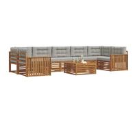 vidaXL Conjunto de sofás de Exterior 24 pcs Gris Natural y Claro, Sofá de jardín, Mueble seccional, Asiento Exterior Resistente, Lounge Moderno, Set cómodo para Patios