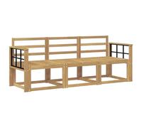 vidaXL Conjunto de sofás de Exterior 3 pcs Blanco 189,5 x 63 x 73 cm, Sofá Exterior, Lounge Moderno para jardín, Muebles seccionales para Patio, Set cómodo y Elegante