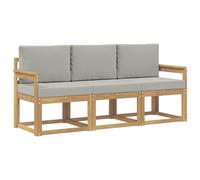 vidaXL Conjunto de sofás de Exterior 3 pcs Blanco y Gris Claro, Sofá Exterior, Lounge Moderno para jardín, Muebles seccionales para Patio, Set cómodo y Elegante