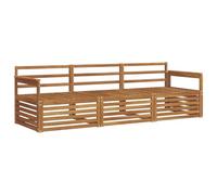 vidaXL Conjunto de sofás de Exterior 3 pcs Natural, Sofá seccional Moderno, Duradero para el jardín, Muebles de terraza, Asientos para Patio y Sala
