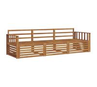 vidaXL Conjunto de sofás de Exterior 3 pcs Natural, Sofá seccional Moderno, Duradero para el jardín, Muebles de terraza, Asientos para Patio y Sala