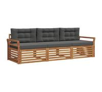 vidaXL Conjunto de sofás de Exterior 3 pcs Natural y Antracita, Sofá seccional Moderno, Duradero para el jardín, Muebles de terraza, Asientos para Patio y Sala