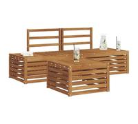 vidaXL Conjunto de sofás de Exterior 3 Pieza Natural, Muebles de jardín, sofá Modular Moderno para Exteriores, Conjunto Duradero, Asientos cómodos en la terraza