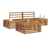 vidaXL Conjunto de sofás de Exterior 3 Pieza Natural, Sofá Moderno para jardín, Conjunto seccional Elegante, Asientos duraderos, Muebles relajarte