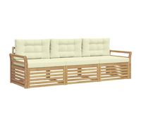 vidaXL Conjunto de sofás de Exterior 3 uds. Blanco y Crema