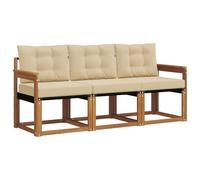 vidaXL Conjunto de sofás de Exterior 3 uds. Natural y Beige