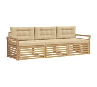 vidaXL Conjunto de sofás de Exterior 3 uds. y Beige