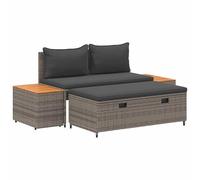 vidaXL Conjunto de sofás de Exterior 4-Número de plazas 4 pcs, Sofá Exterior Moderno, Muebles de jardín Elegantes, Banco Rectangular, Asientos de Acacia compactos para tu Patio