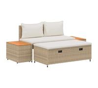 vidaXL Conjunto de sofás de Exterior 4-Número de plazas 4 pcs, Sofá Exterior Moderno, Muebles de jardín Elegantes, Banco Rectangular, Asientos de Acacia compactos para tu Patio