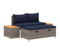 vidaXL Conjunto de sofás de Exterior 4-Número de plazas 4 pcs, Sofá Exterior Moderno, Muebles de jardín Elegantes, Banco Rectangular, Asientos de Acacia compactos para tu Patio