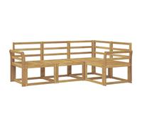 vidaXL Conjunto de sofás de Exterior 4 pcs Blanco 190 x 130,5 x 73 cm, Sofá Moderno para jardín, Mueble seccional, Set para Patio, Durable Relajarse