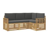 vidaXL Conjunto de sofás de Exterior 4 pcs Blanco y Antracita, Conjunto de jardín, sofá Moderno para Exteriores, Muebles seccionales para terraza y Comodidad en Patio