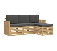 vidaXL Conjunto de sofás de Exterior 4 pcs Blanco y Antracita, Sofá Seccional de Jardín, Lounge Moderno, Muebles para Terraza, Comodidad al Aire Libre
