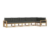 vidaXL Conjunto de sofás de Exterior 4 pcs Blanco y Antracita, Sofá Seccional Moderno para Jardín, Muebles de Patio Acacia, para Un Confort Genial en el Exterior